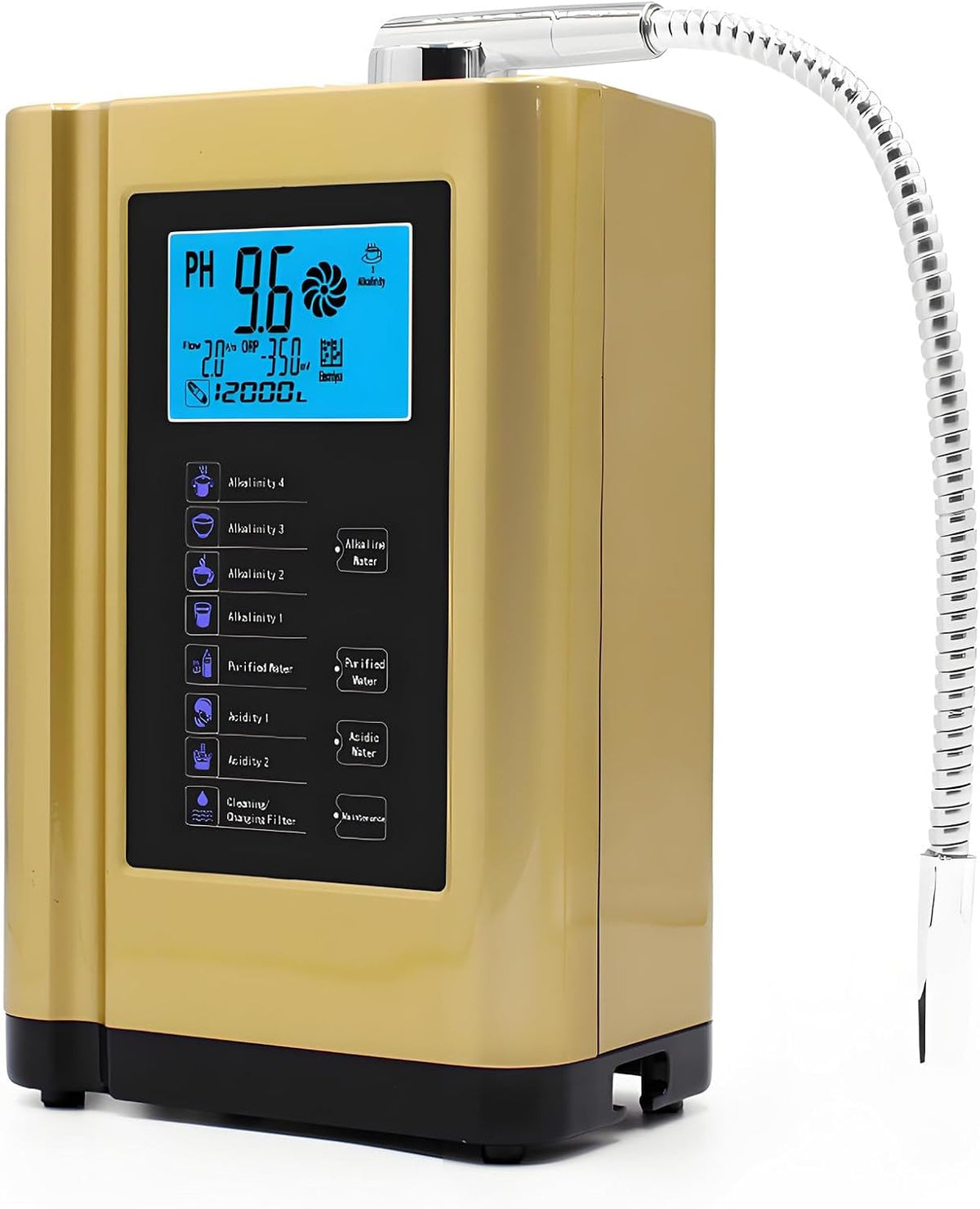 DNEPEI Wasserqualitätstester, 6.000 l, Gold, Wasserionisierer für alkalisches Wasser, 7 pH-Stufen, Erzeugt Wasser mit einem pH-Wert von 3