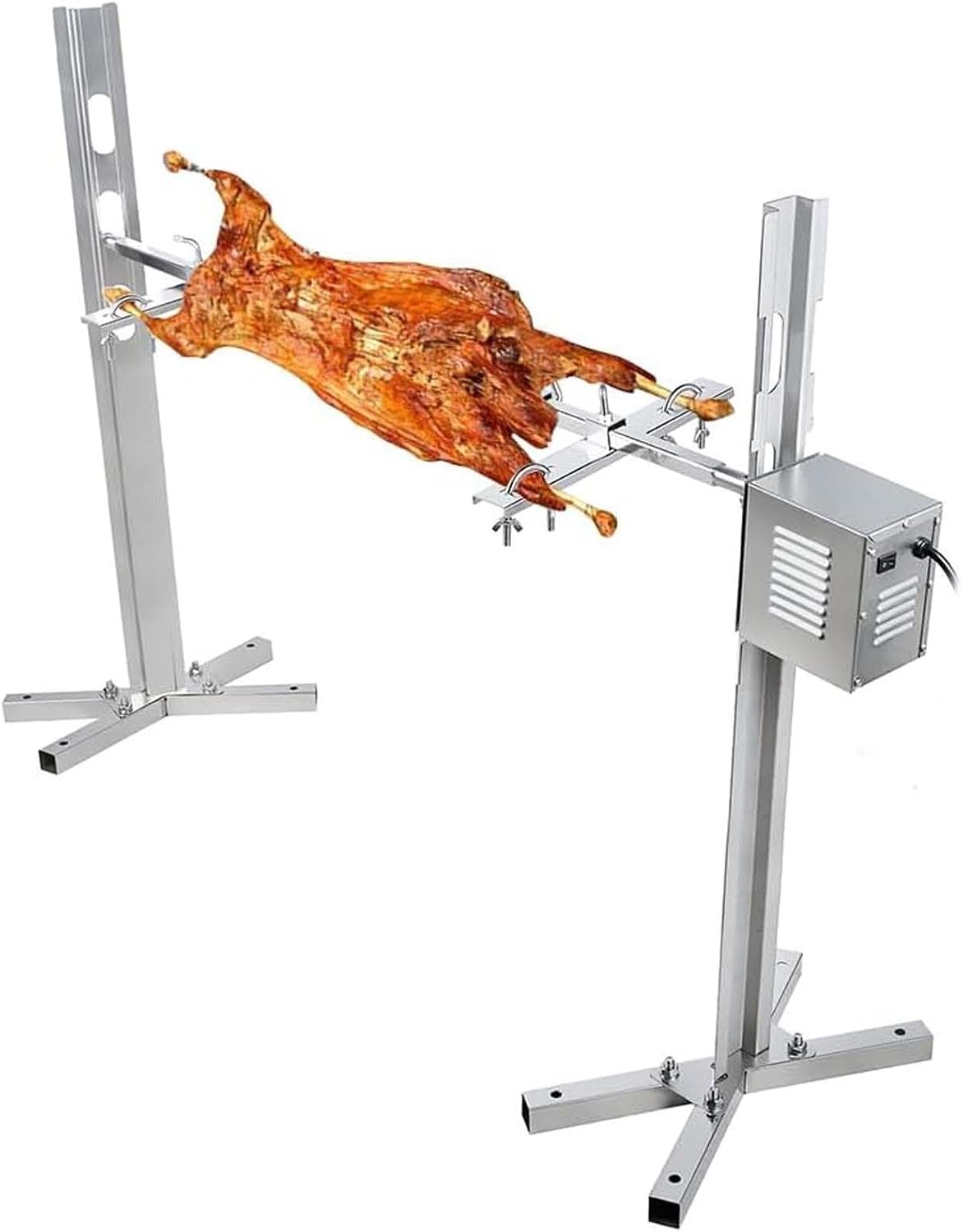 vnmudzeo Elektrogrill, 129 x 38 x 75 cm (montiert), 100 Kg, Edelstahl 304, Silber
