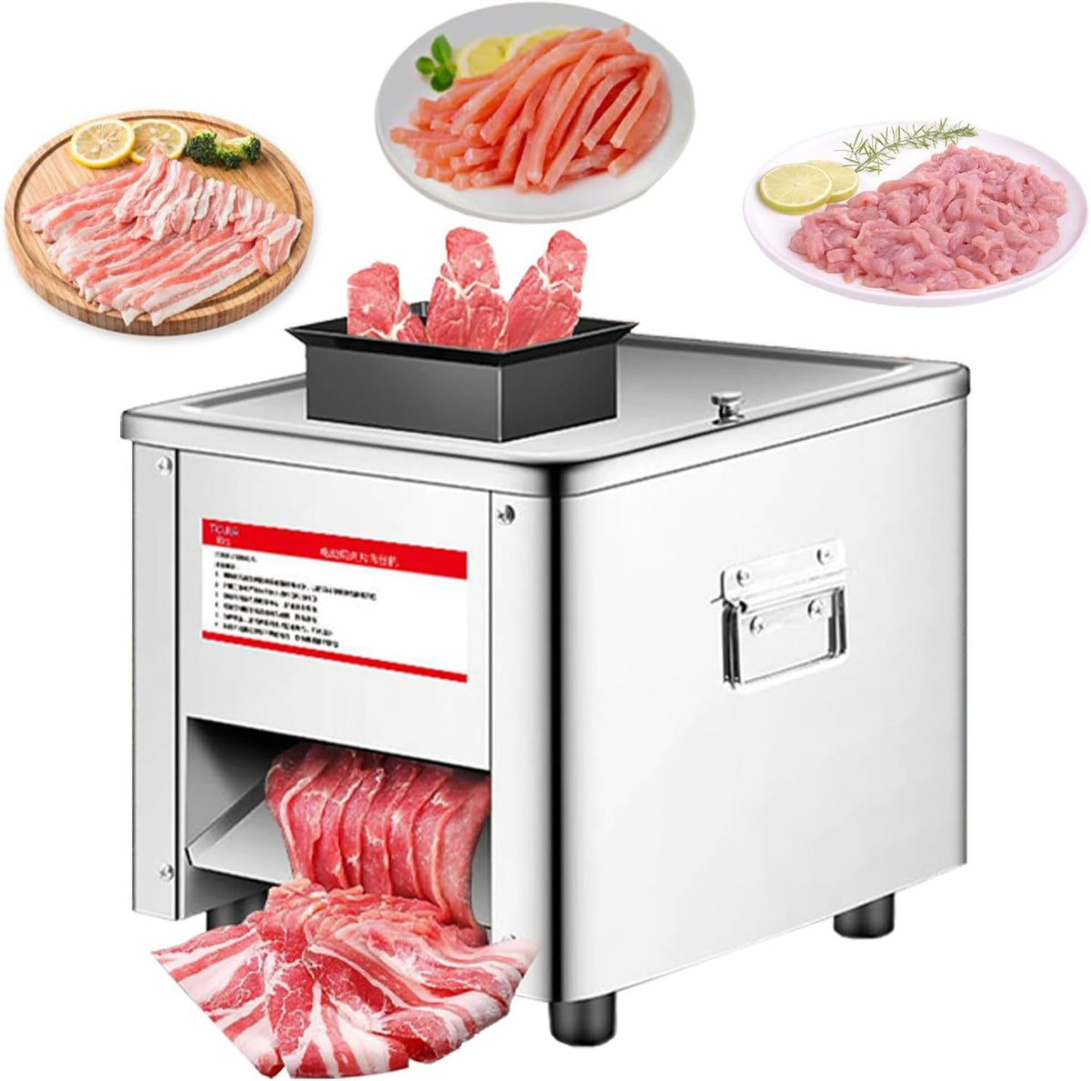 pealiritansemen Allesschneider, 28 * 28 * 34 cm, Edelstahl, Grau, Tisch-Fleischschneider, Elektrischer Fleischwolf