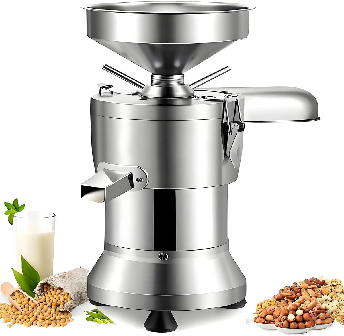 WHYYDSS Milchaufschäumer, 1000 W, 220 V, 25 kg, Silber, 110/, professioneller großer Sojamilchbereiter, /h großer Sojamilchbereiter aus Edelstahl