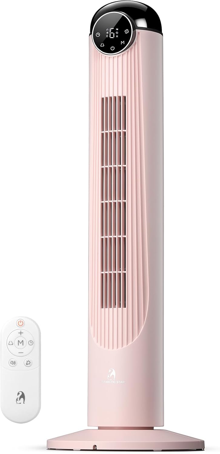 Antarctic Star Turmventilator, 91,4 cm, 36 Zoll, Weiß, oszillierender Ventilator ohne Flügel, Fernbedienung, 6 Geschwindigkeiten und 4 Modi
