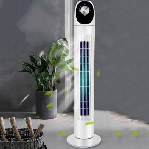 Flügelloser Turmventilator, ~ 35 dB., Weiß, mit Digitalanzeige, 3 Geschwindigkeiten, 80° Oszillation & 7.5H Timer