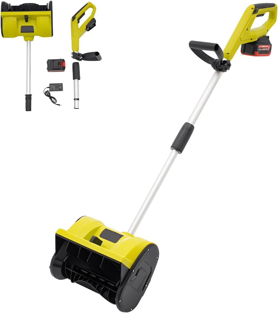 Armanyya Schneefräse, 1200 W, 32 cm, 16 cm, 8m, Kunststoff, Grün, Akku-, Elektro mit Akku & Ladegeräte, Arbeitsbreite
