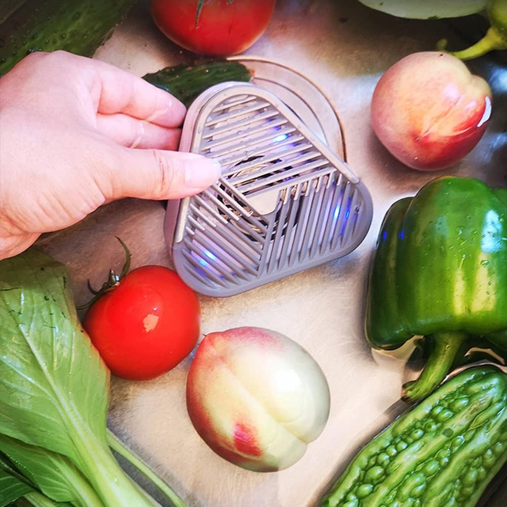 Samnuerly Folienschweißgeräte, Grau, Obst-Gemüse-Reinigungsgerät, Mini-Lebensmittel-Desinfektionsmaschine, tragbare kabellose