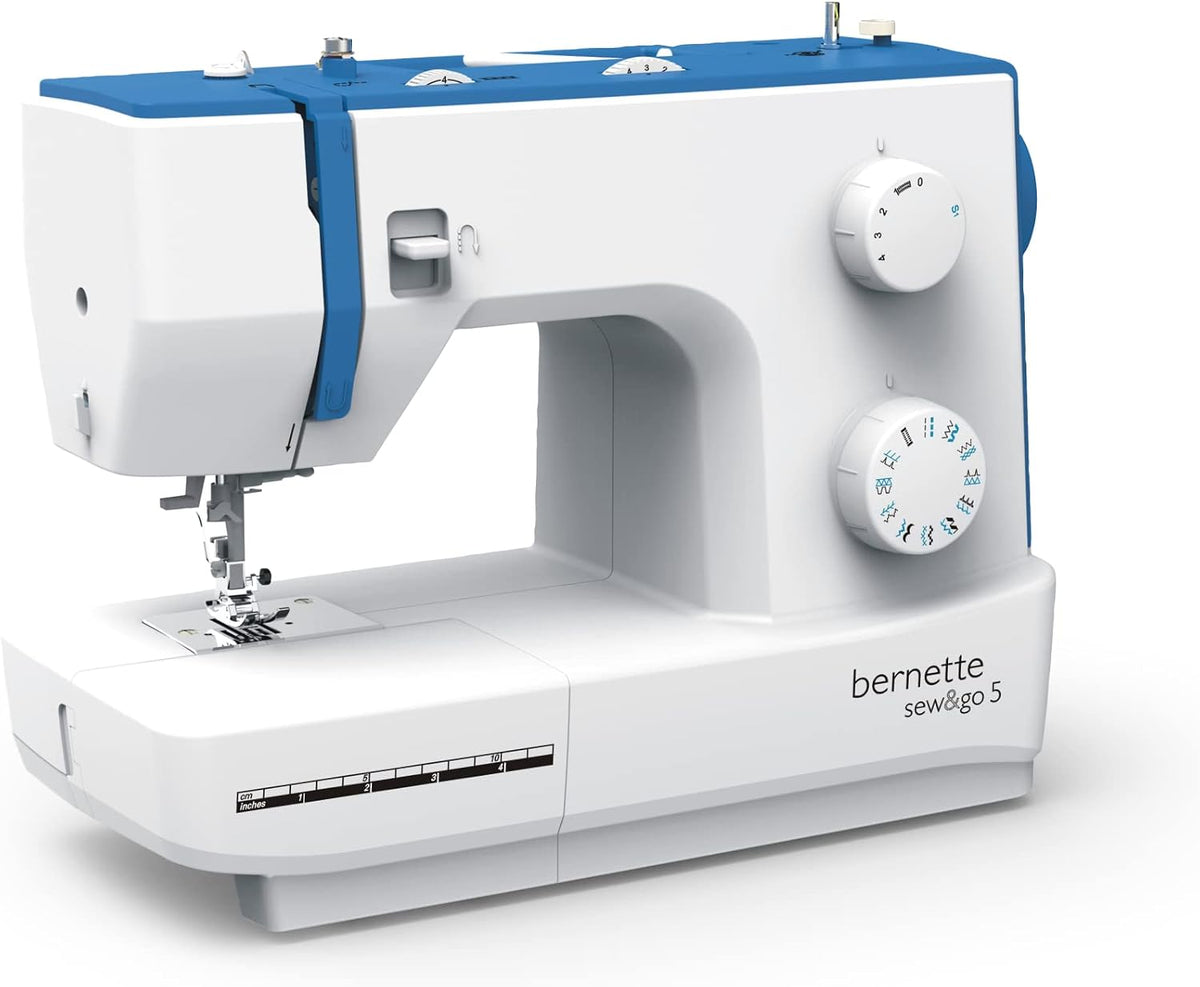 Bernette Einfache Nähmaschinen, Schwarz, sew&go 5 Freiarm Nähmaschine mit 23 Nähprogrammen, Einfache Bedienung