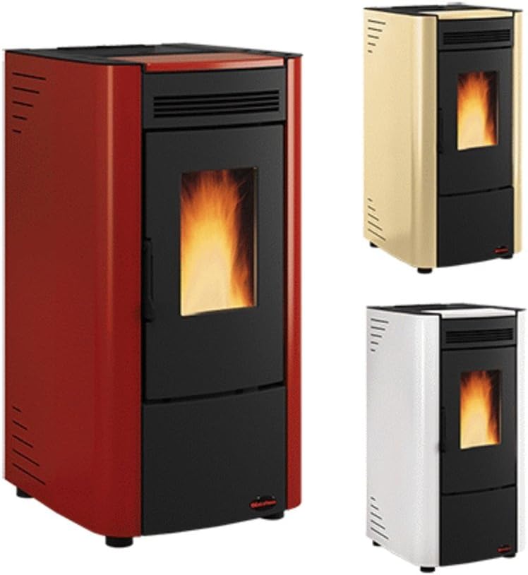 Extraflame Pelletheizungen, 6,3 kW, 180 m, Schwarz, Nordica Pelletofen Ketty Beschichtung aus lackiertem Stahl