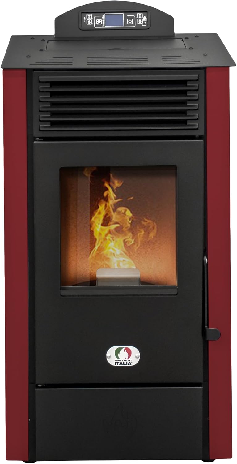 STUFE A PELLET ITALIA Öfen, 8 KW, Schwarz, California WiFi