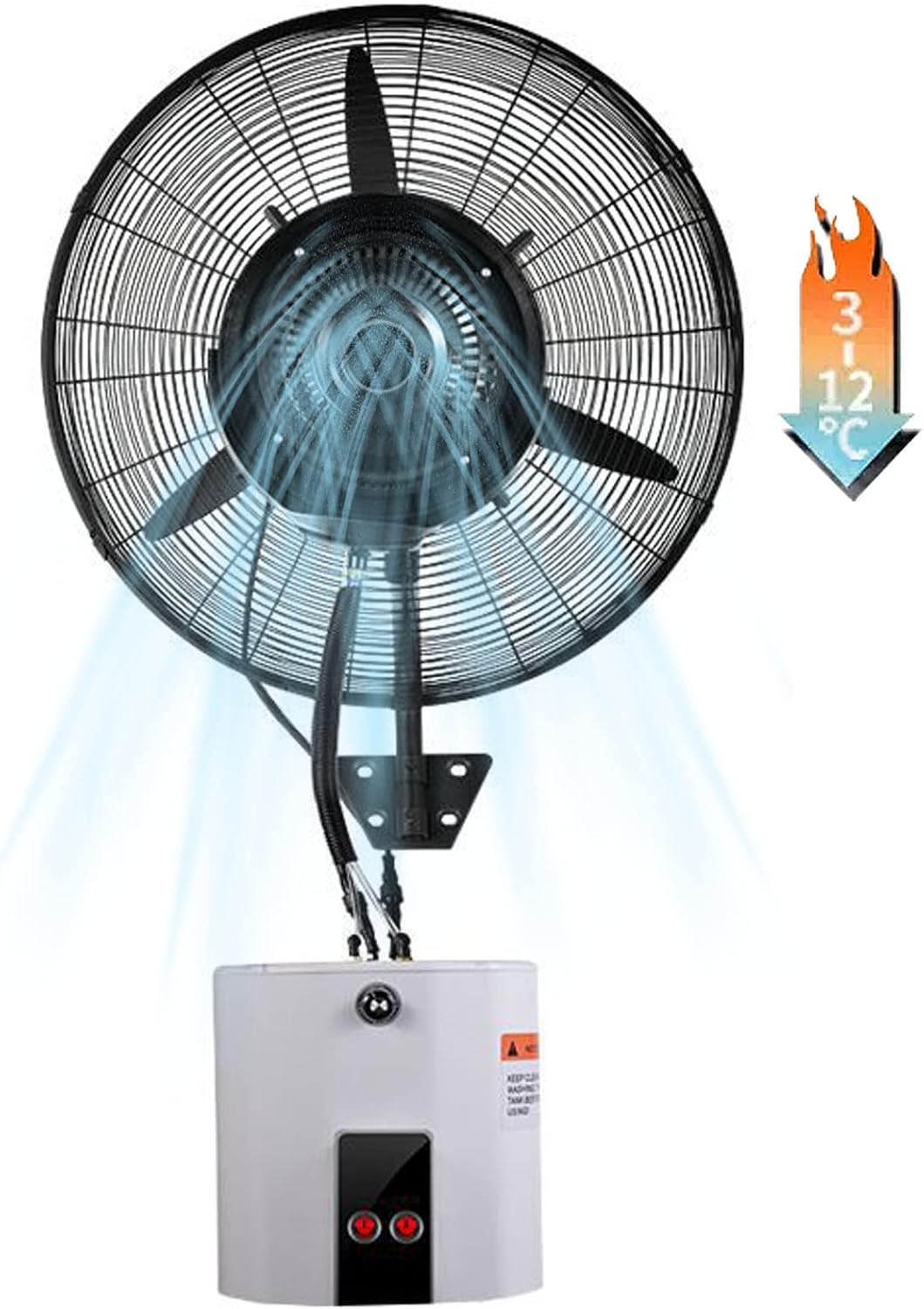 MYUYEE Standventilatoren, 71 cm, 81 cm, Weiß, 90° Oszillierender Wandventilator mit 3 Geschwindigkeiten, für Fabrik