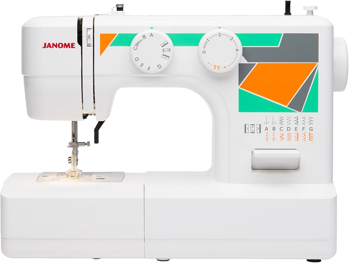 Janome Einfache Nähmaschinen, Schwarz, mod-11 Leicht zu bedienende Nähmaschine mit 11 Maschen, und 5 Feed Hunde MOD-15