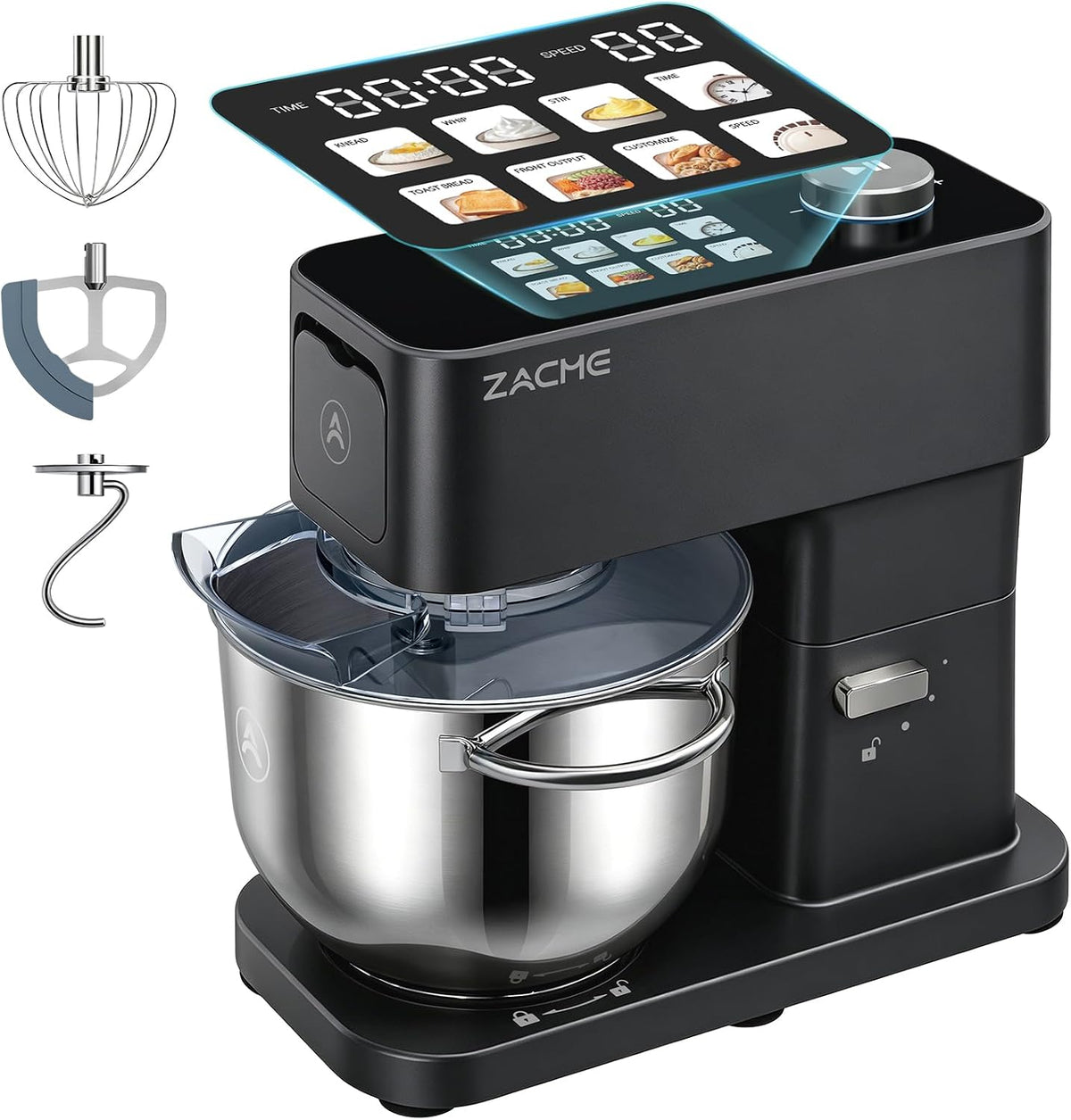 ZACME Universalküchenmaschinen, 1200 W, Schwarz