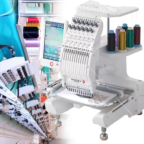 Vollautomatische Stickmaschinen, Grau, computergesteuerte Stickmaschine, 12 Nadeln für große Fläche mit hoher Geschwindigkeit