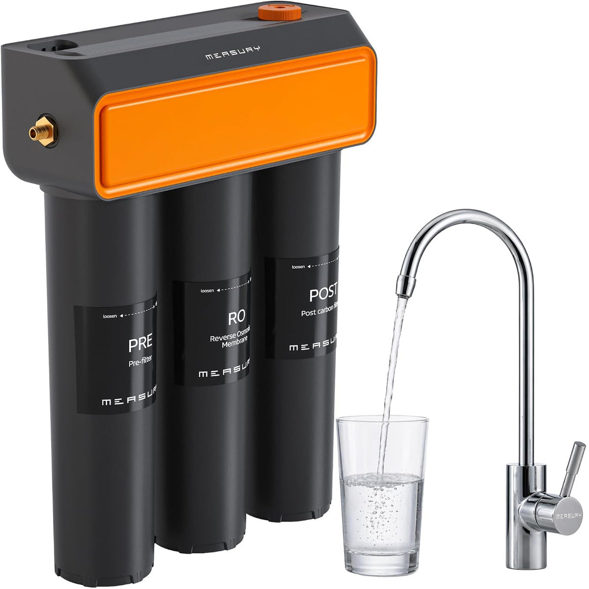 Measury Filtrierung für unter & über der Spüle, 2 L, Grau, Osmoseanlage Trinkwasser Untertisch - Umkehrosmoseanlage RO