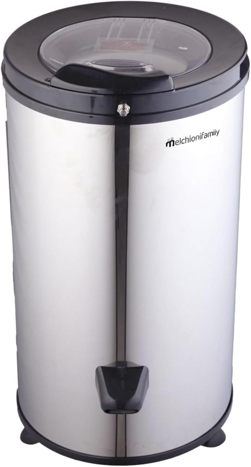 Melchioni Wäschetrockner, 6 kg, Silber, Family Vertigo Wäscheschleuder 3200 U/min, mit Außenmaterial aus Edelstahl