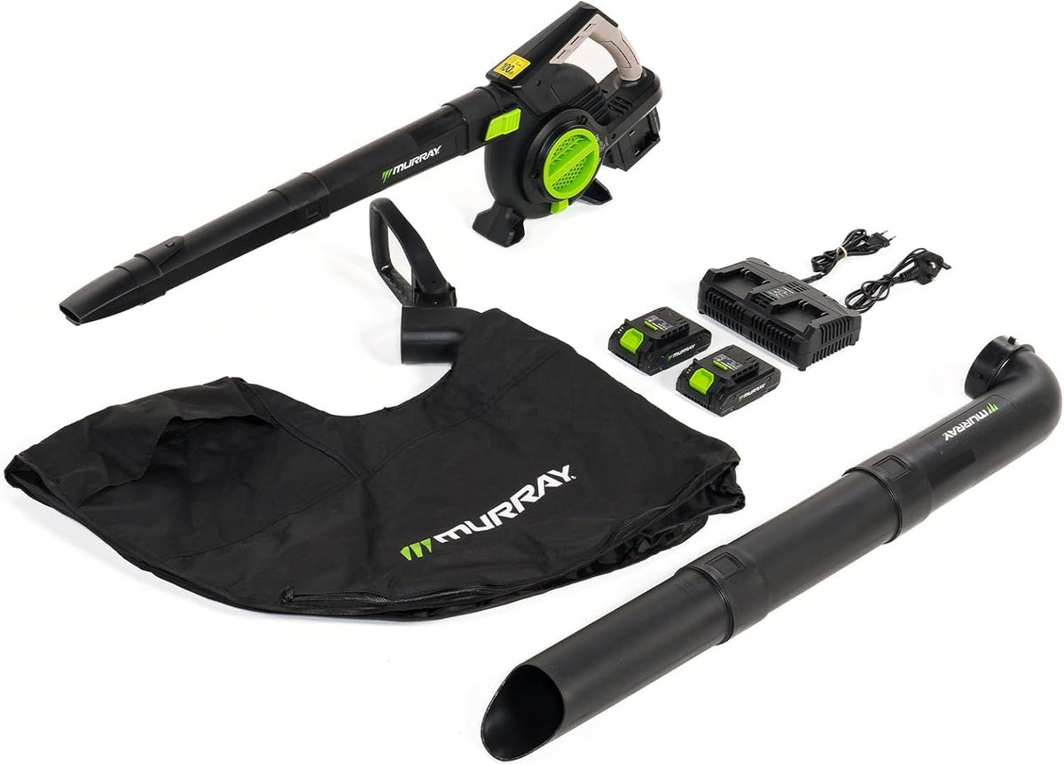 Murray Staubsauger, 20 V, 45 L, Schwarz, Akku Laubbläser und Laub 3‑in‑1 MU-BAT-VB270-KIT -, Intelligente Steuerung