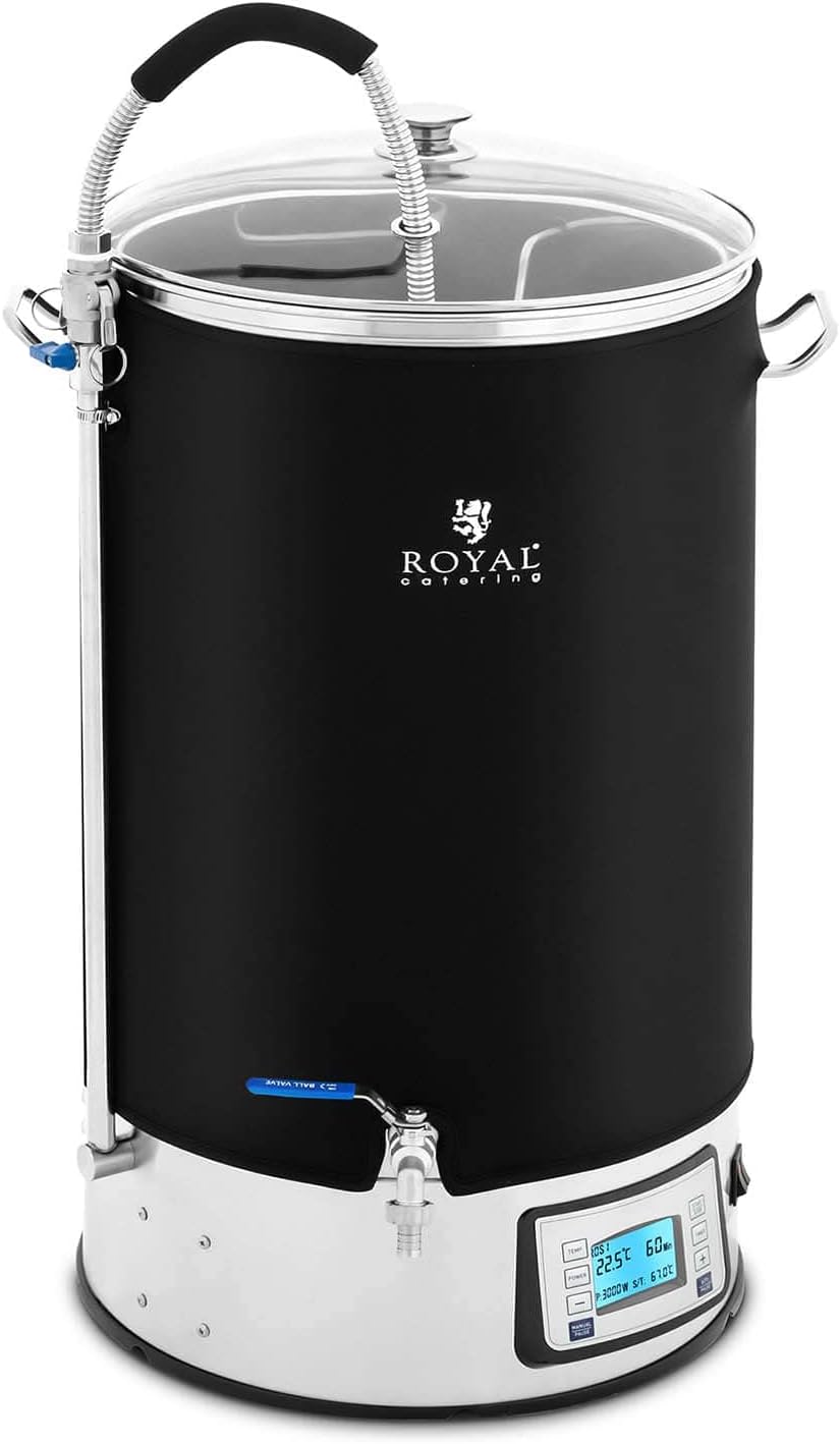 Royal Catering Wasserkocher, 3000 W, 60 l, Edelstahl, Glas (gehärtet), Silber