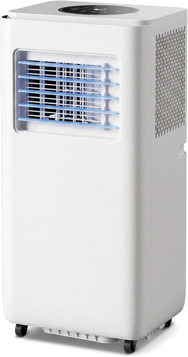 GIOFEOIK Mobiles Klimagerät, Weiß, Tragbare Klimaanlage 14000 BTU mit Montageset, energieeffizient, 2 Geschwindigkeiten