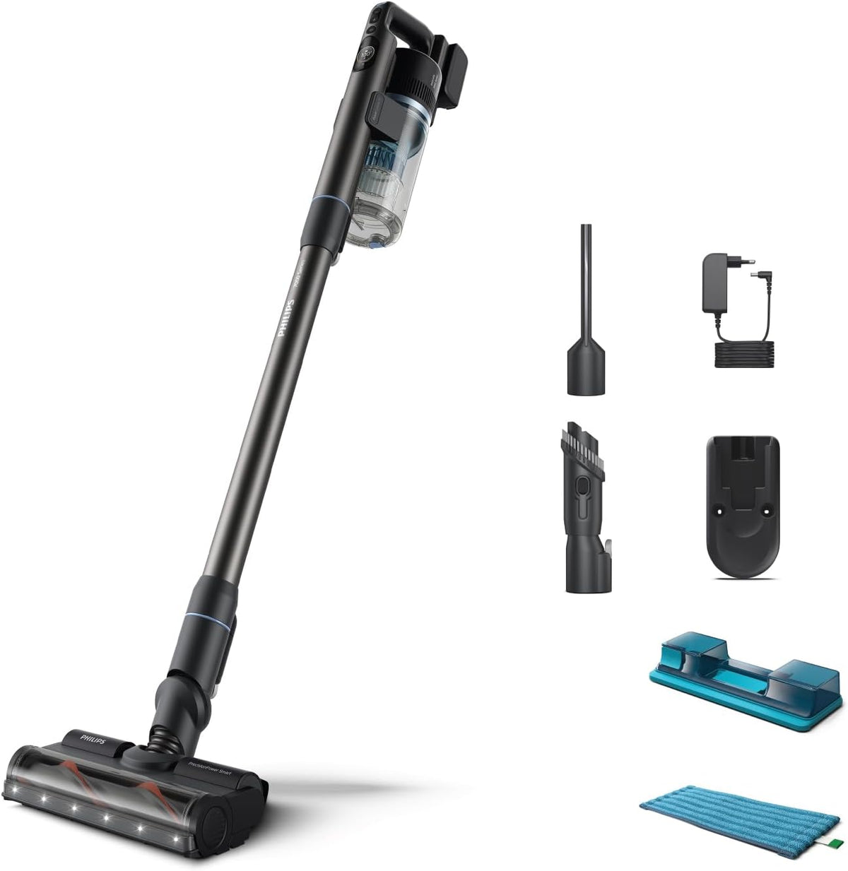 PHILIPS Staubsauger, Blau, Kabelloser Akku- Aqua 7000, 80 Min. Laufzeit