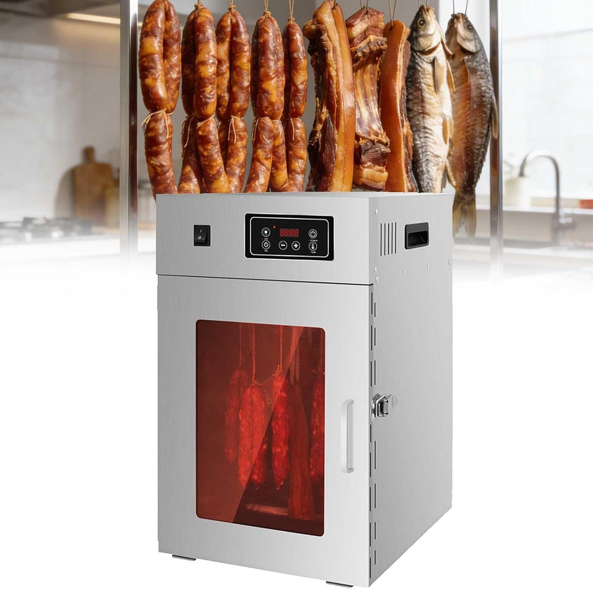 aromaoveite Dörrautomaten, Ca. 7,5 kg Lebensmittel pro Trocknungsvorgang, Edelstahl, Silber