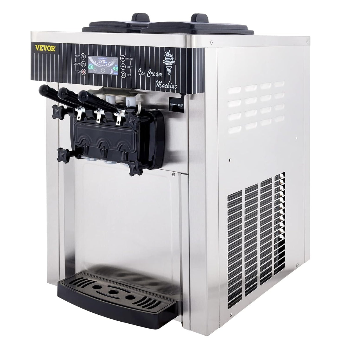 VEVOR Eismaschine, 2200 W, 220 V, 6 L, Weiß/Silber, Speiseeisbereiter Weiß, 2 x Desktop Maschine Ice Cream Maker Speiseeisbereiter