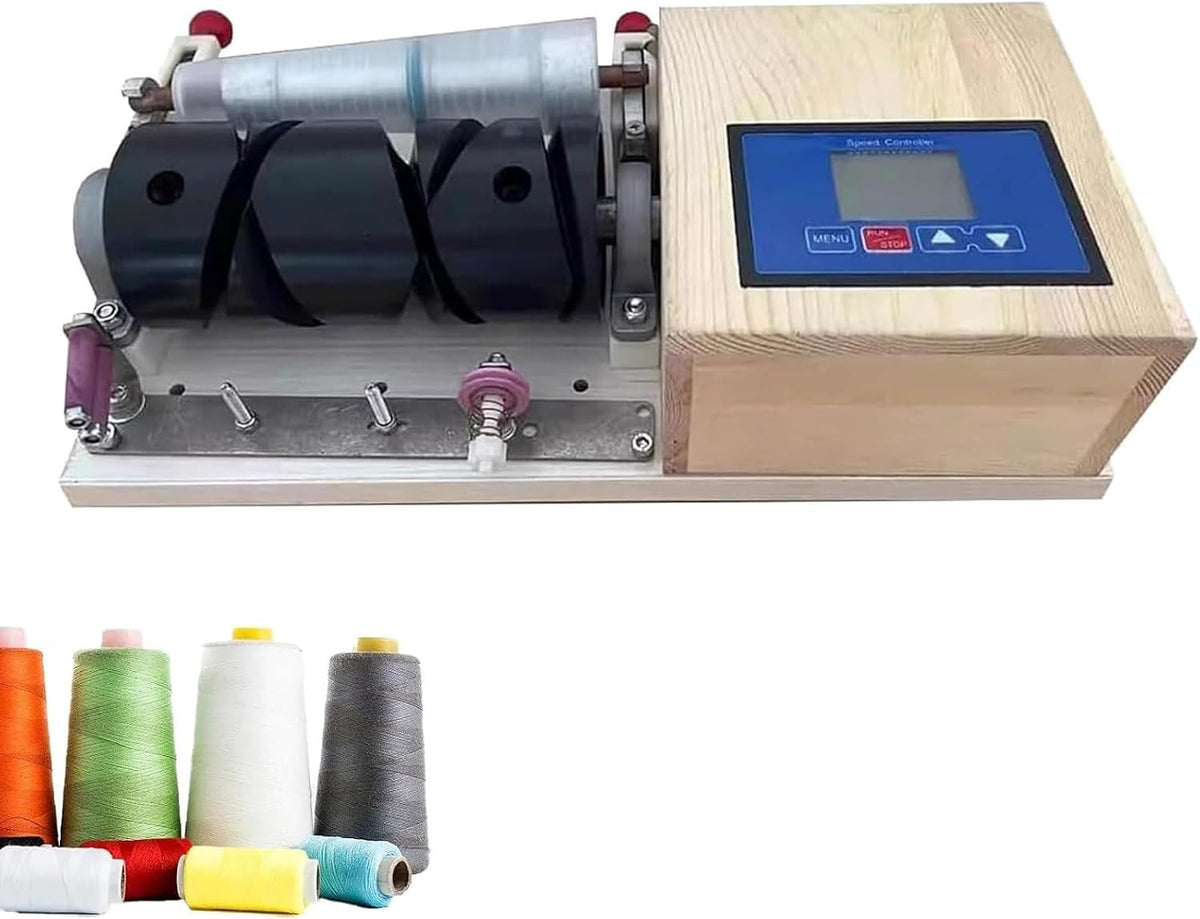 Flachstrickmaschine Stickmaschinen, Grau, Elektrischer Garnwickler mit LCD-Display, Einstellbare Geschwindigkeit & Zeit