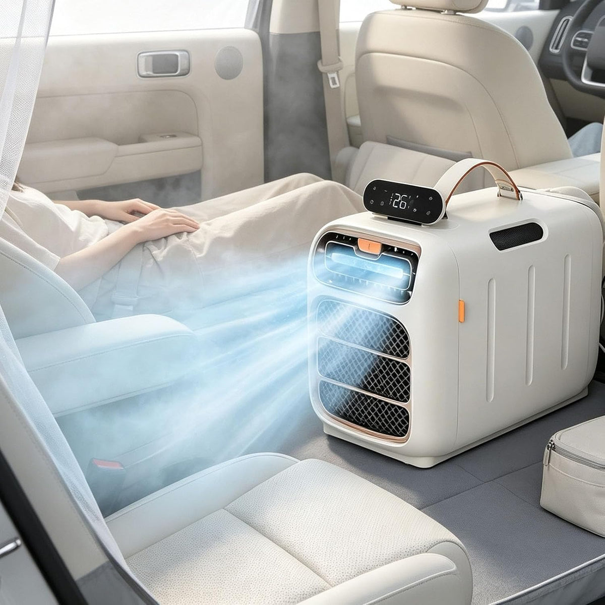 RSQQL Mobiles Klimagerät, 490 * 265 * 335 mm, 3 L, ABS, Weiß, 4700BTU Tragbare Klimaanlage, mit Timer und Fernbedienung