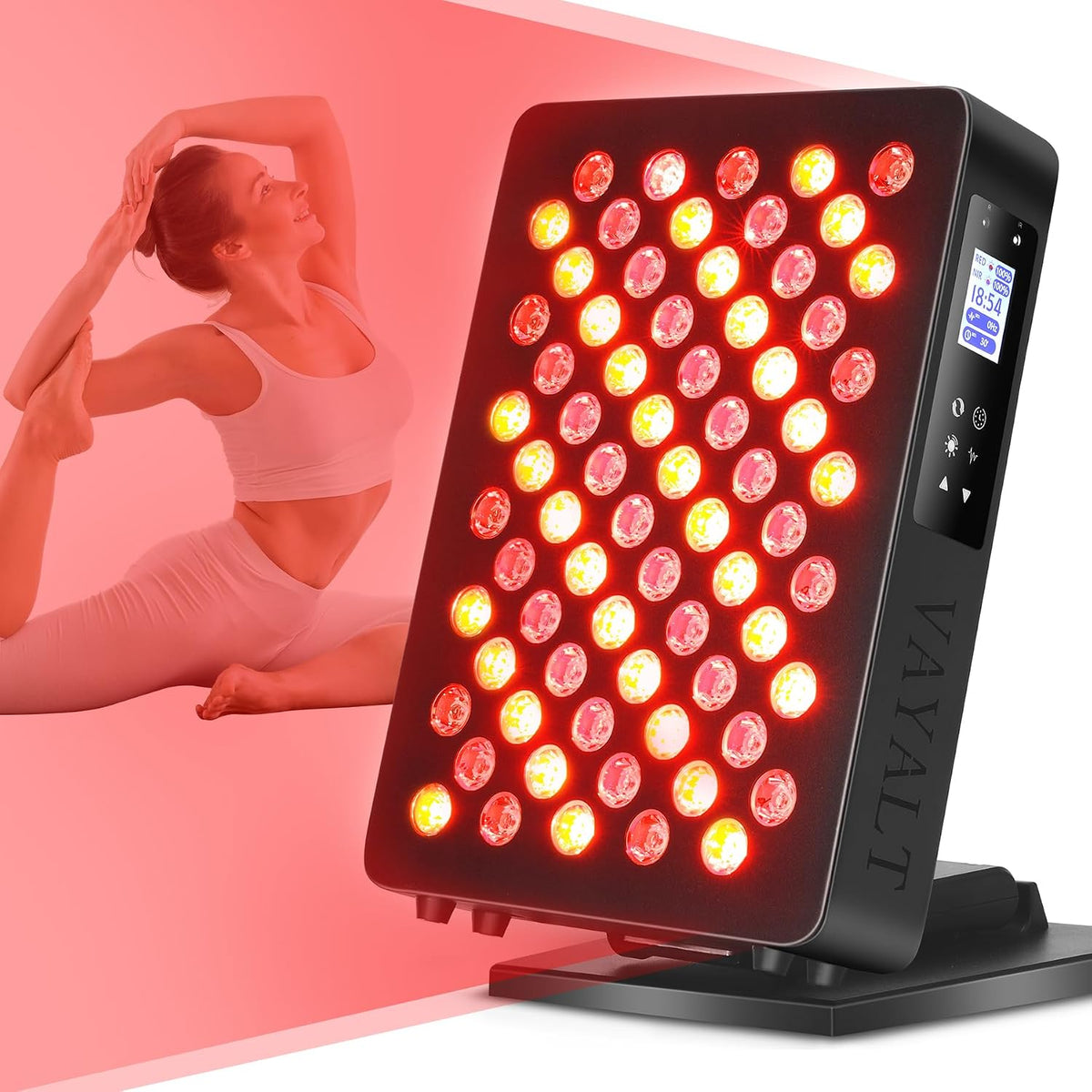 VAYALT Infrarottherapie, Rot, lichtlampe, Infra lampe mit Timer, licht Therapie für Verbesserte Haut, Schmerzlinderung