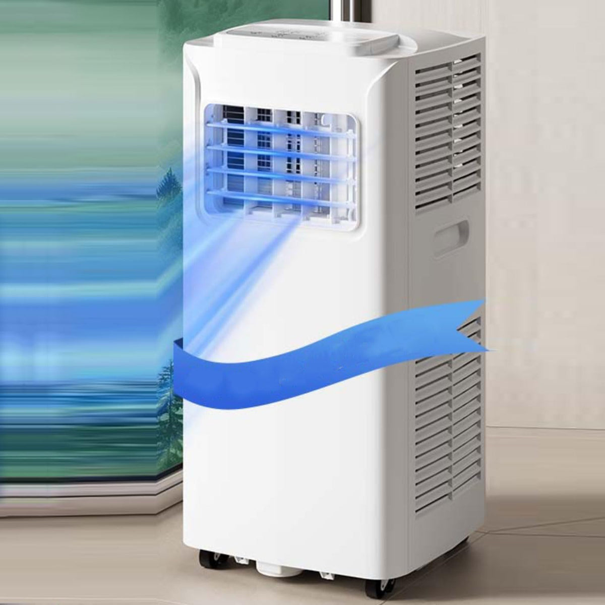 9000 Mobiles Klimagerät, 25m, Weiß, BTU Tragbare Klimaanlage, 5-in-1 Kühlung Heizung Luftentfeuchter Ventilator