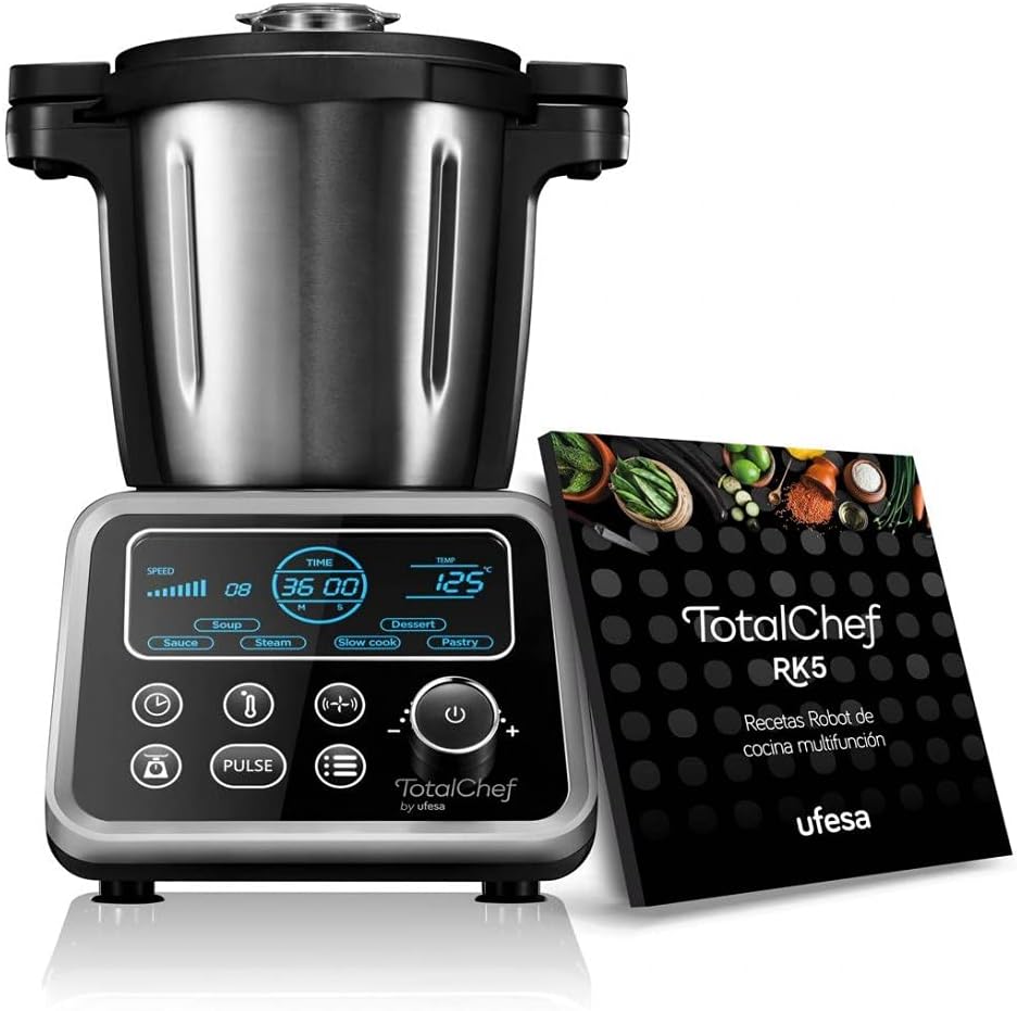 Ufesa Universalküchenmaschinen, 1700 W, 3,5 l, Schwarz, Totalchef RK5 Küchenmaschine mit mehreren Kochprogrammen