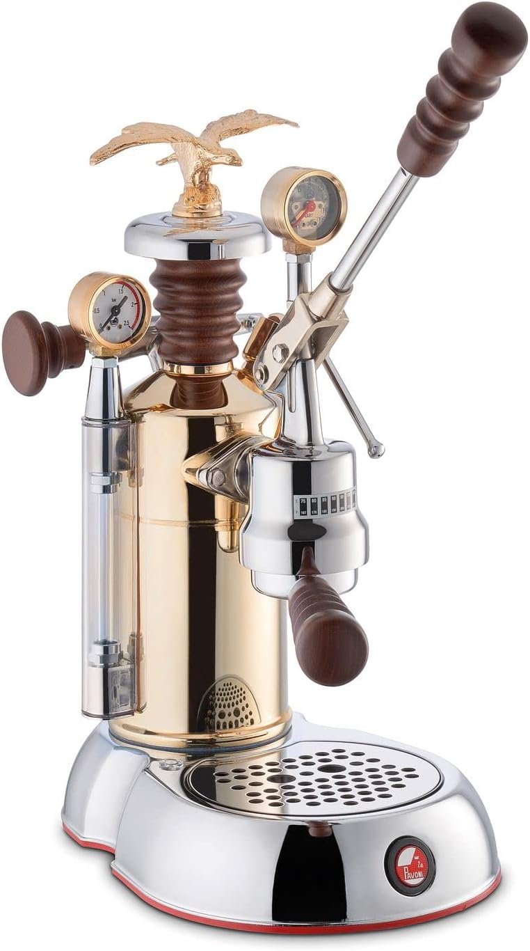 La Pavoni Kaffeemaschine, Gold, Handhebelmaschine Esperto Competente Chrom- Espresso-Automat