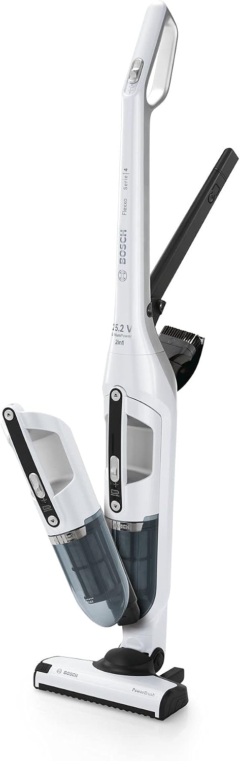 Bosch Stabstaubsauger, 25,2 V, Weiß, Flexxo Serie 4 2-in-1 Akkusauger Única