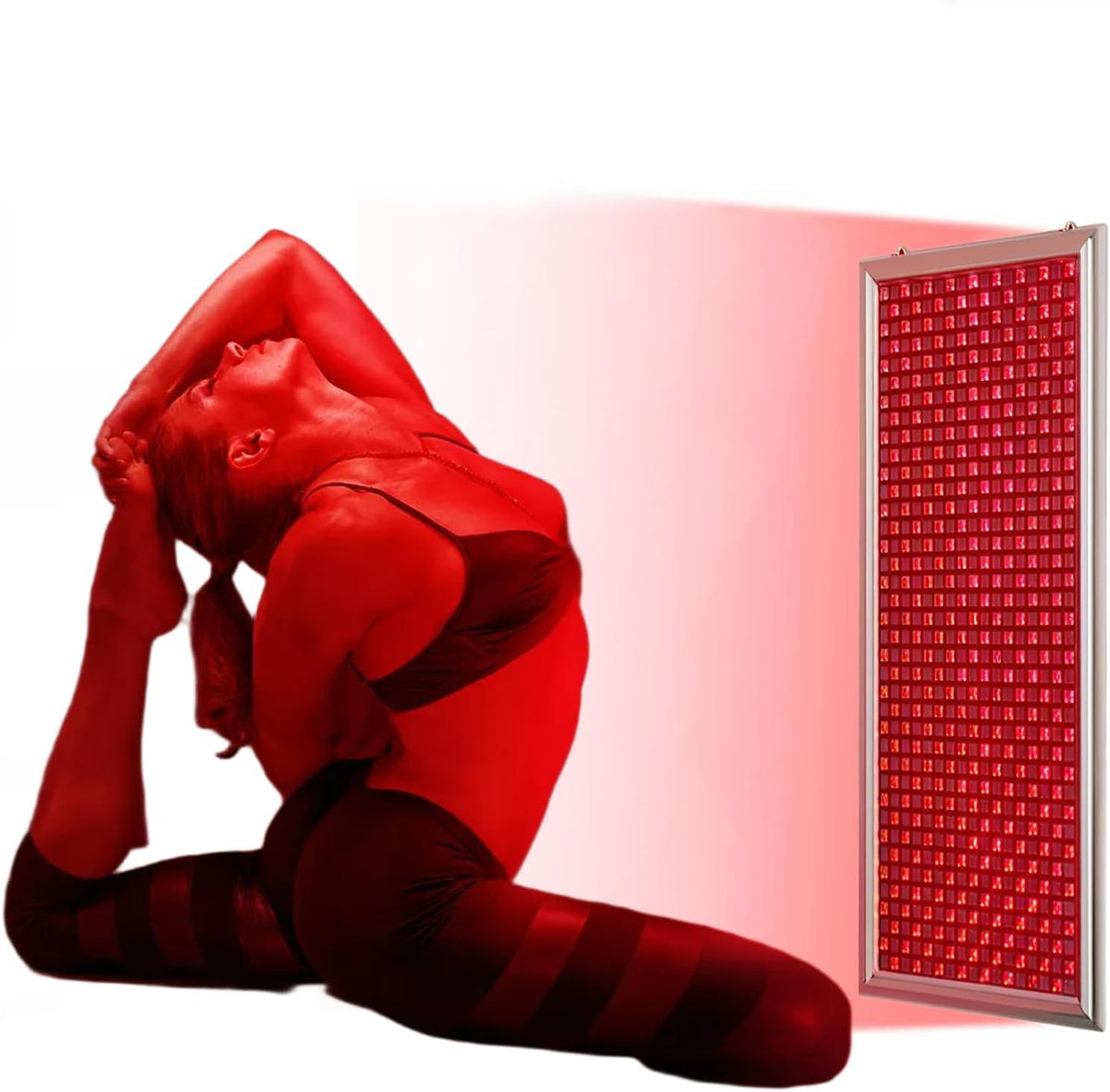 Zilynhom Infrarottherapie, Schwarz, Rotlichttherapielampe, 660 nm & 850 nm Ganzkörper-Infrarot-Panelleuchte mit Timer