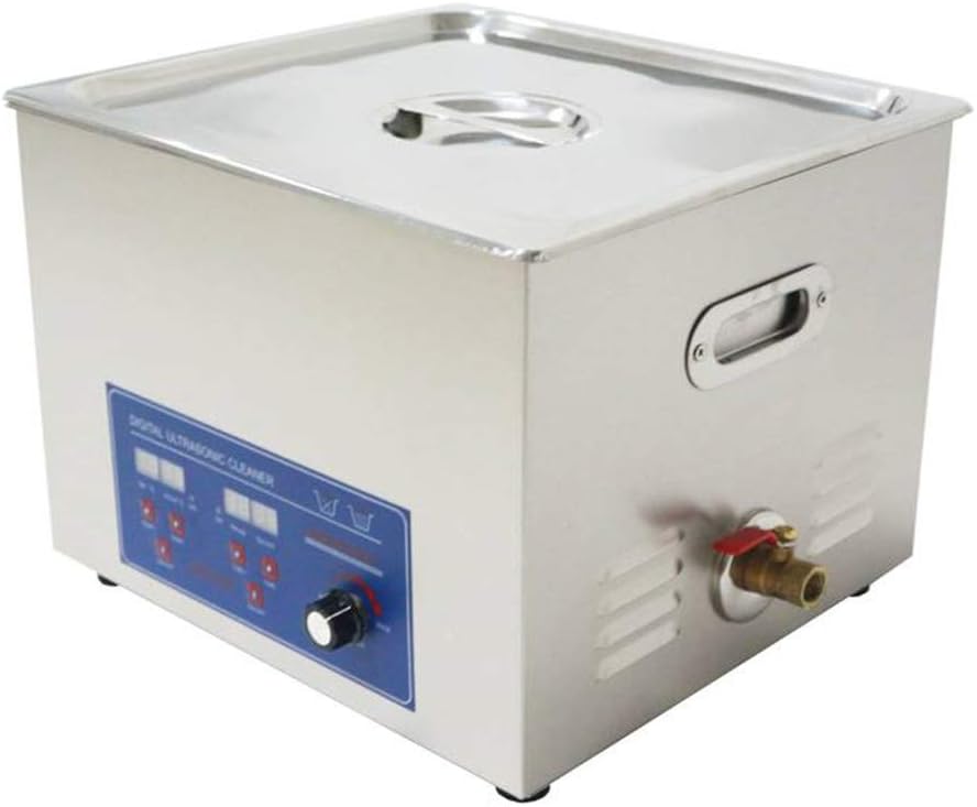 CGOLDENWALL Waschmaschine, 15 L, Silber, Multifunktional Edelstahl Ultraschall-Reiniger Digital, TIMING, Power verstellbar mit Ein Korb