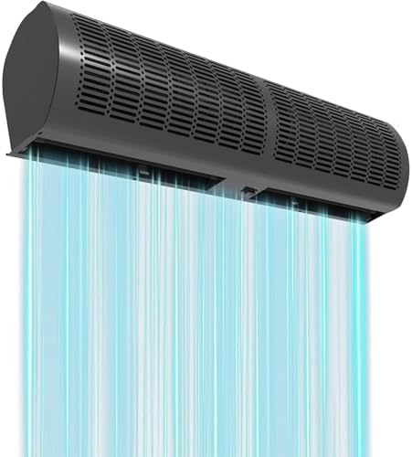 Luftschleier Wandventilatoren, Schwarz, energiesparende leise Wandmaschine für gewerbliche und, Fernbedienung