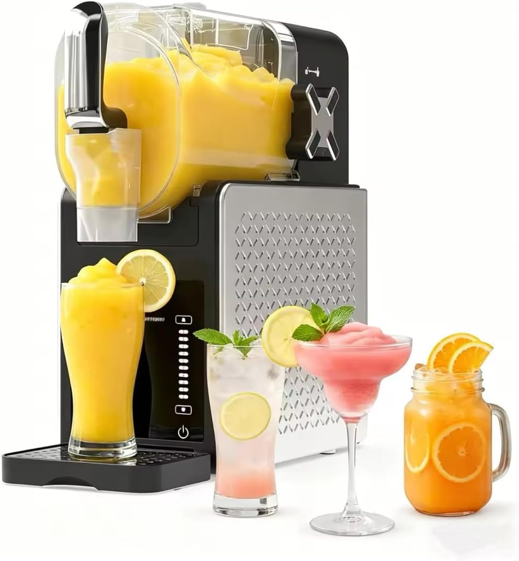Lidzopas Eismaschine, 1.9 L, 200 W, Schwarz, Slush, Ice Cream Maker mit 5 Programmen, 12h Kühlhaltung, Selbstreinigung