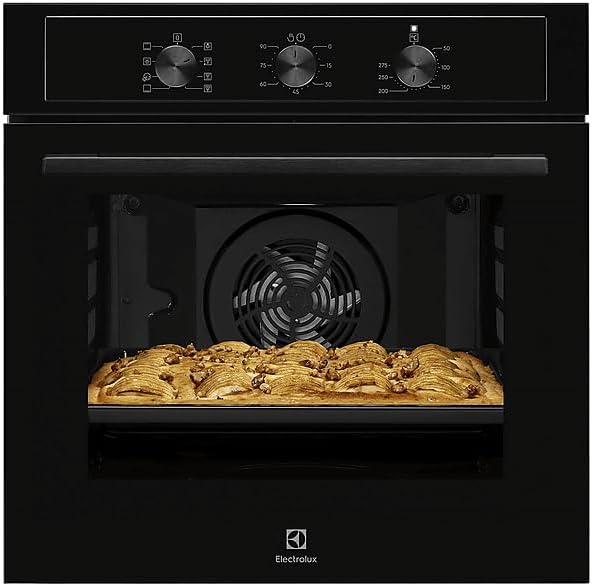 Electrolux Backofen, 568 mm, 68 l, Schwarz, EOH2H044K Serie 300 Multifunktions-, Fassungsvermögen, Klasse A+, AquaClean Reinigung
