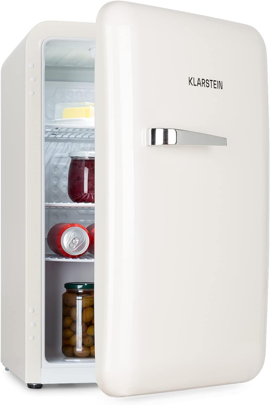 Klarstein Kühlschrank, 70 Liter, Weiß, Audrey Mini - kleiner, kompakte Mini-Bar, freistehend, Kompressionskühlung