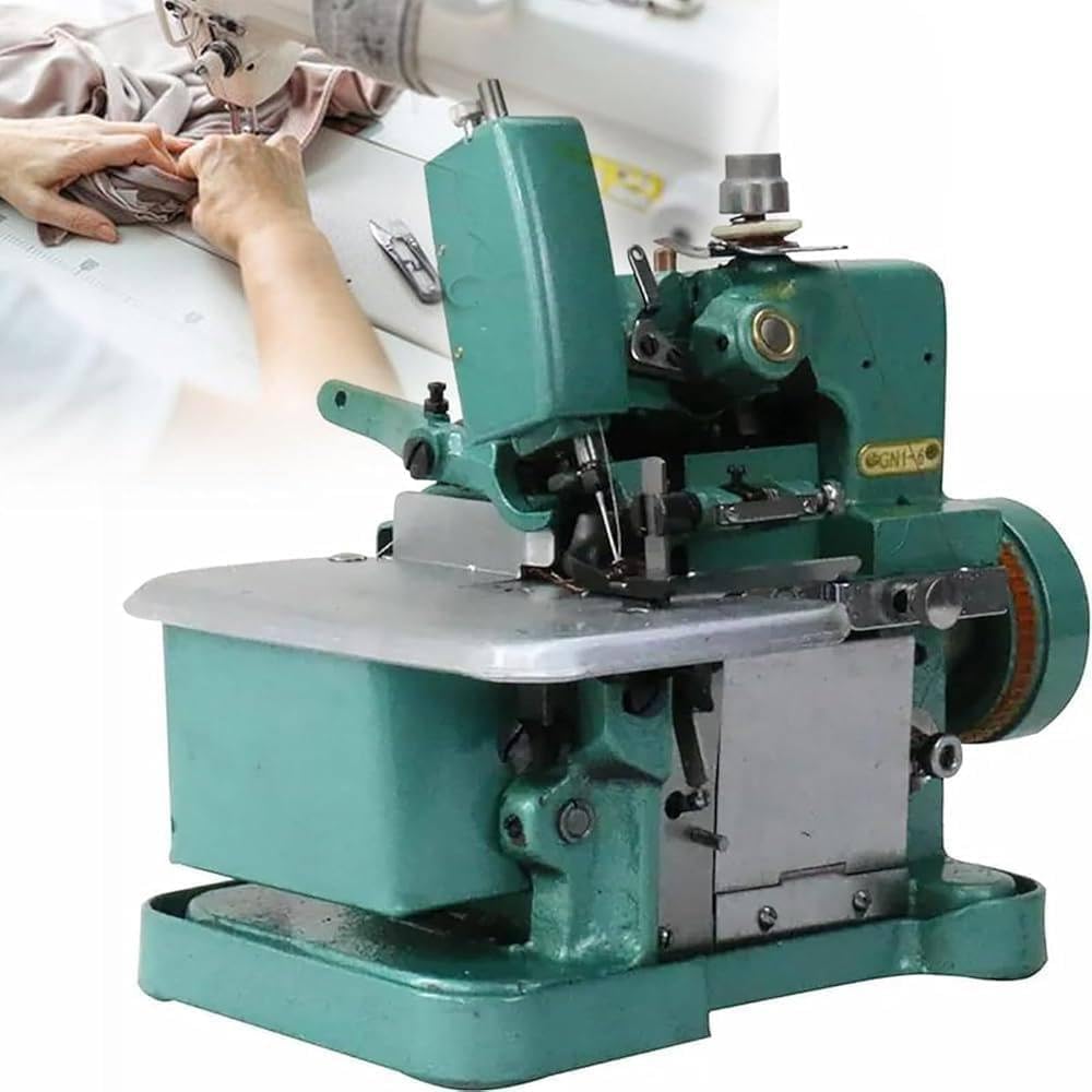 XDLYWUZIQ Einfache Nähmaschinen, 25 x 21 x 27 cm, Schwarz, Overlockmaschine, Industrielle Overlockmaschine Mit 3000 Stichen Pro Minute