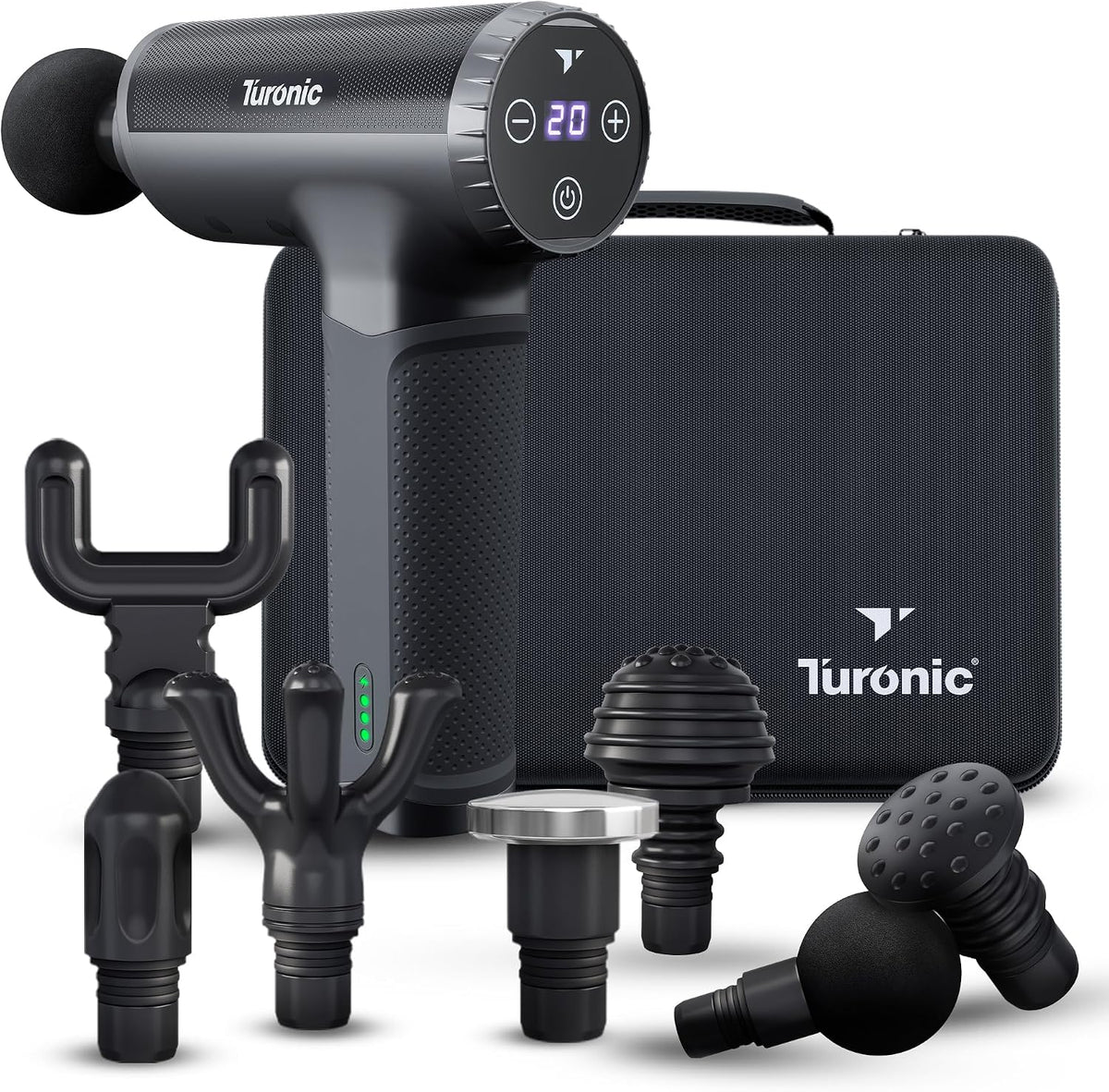 Turonic Handmassagegeräte, Schwarz, GM5 Massagepistole, Tiefengewebe Massagegerät zur Muskelentspannung &, Rücken