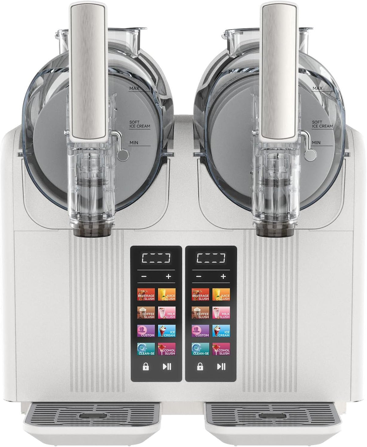Gewerbliche Eismaschine, Weiß, Slush-EIS-Maschine, 7-in-1-Soft, kein EIS erforderlich, einstellbare Temperatur und Härte für Softeis