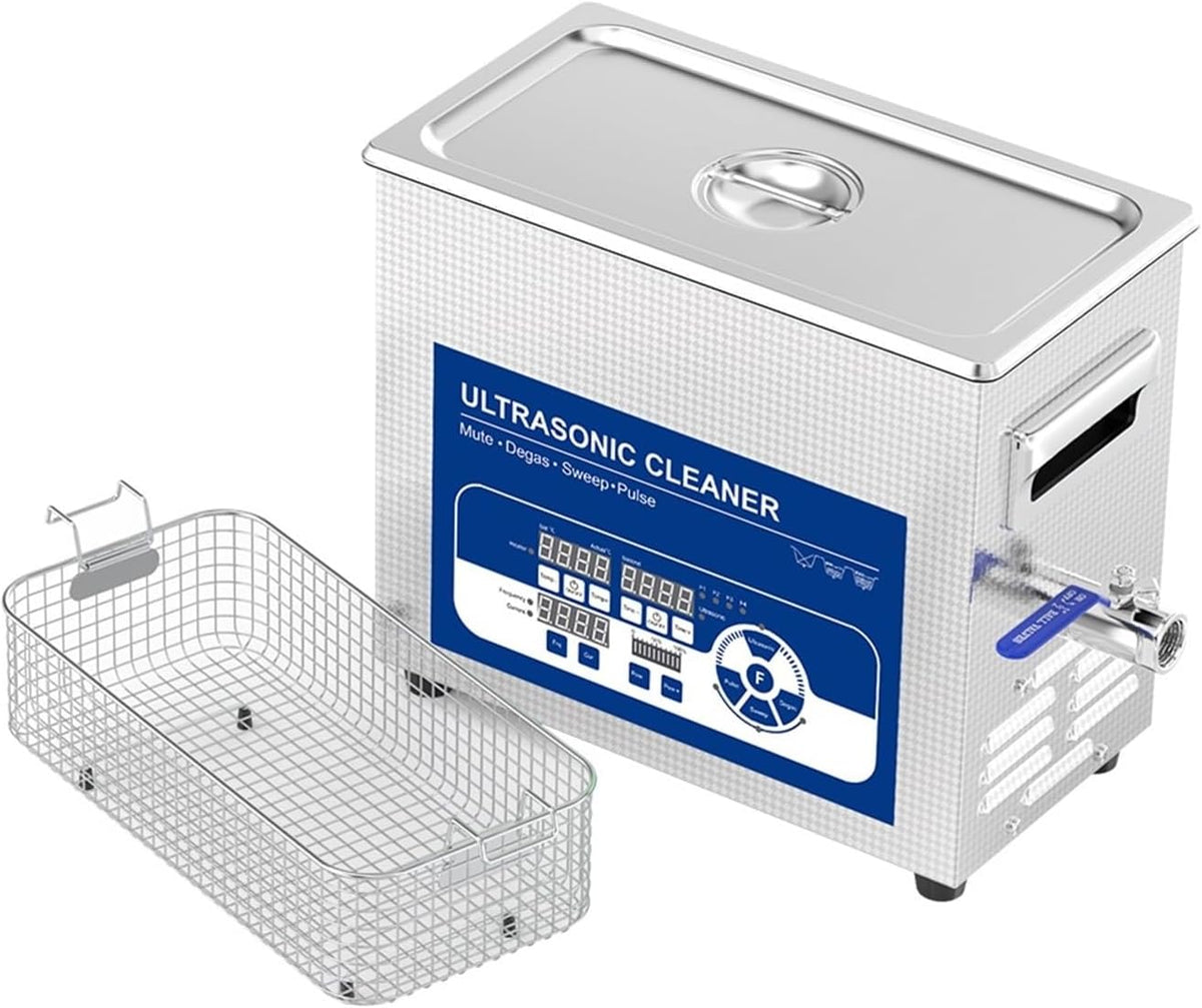 TIEOAXFT Labor-Reinigungsartikel, 4,5 l, 200 W, Grau, Tisch-Ultraschallreiniger, Extraktion und Mischung im Chemielabor(68KHz)