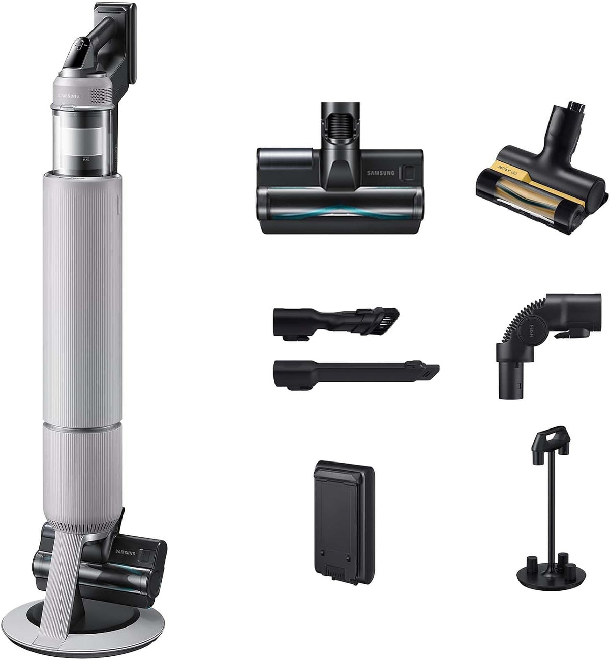 Samsung Staubsauger, 280 W, Grau, VS80F28ELP/WD Bespoke AI Jet PetPRO, Akku-Hand mit Tierhaar-Bürste, Inkl. Zubehör