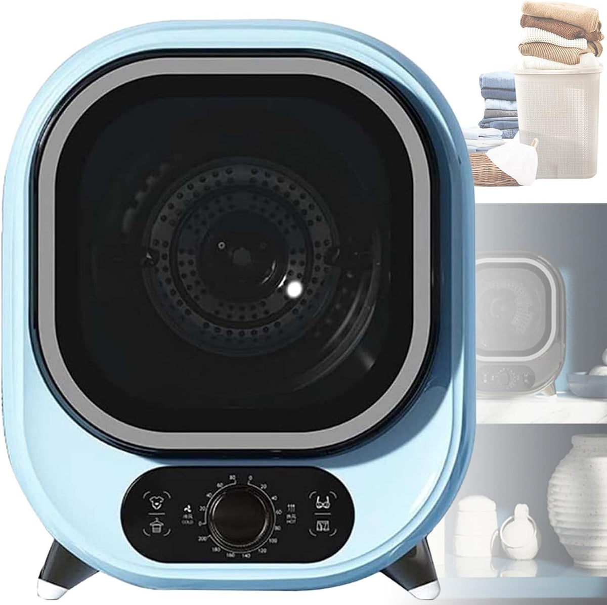 GwlThixion Wäschetrockner, 0,8 Kg, 450w, Blau, Kleiner Tragbarer Kondensationstrockner, Kleine, FassungsvermöGen