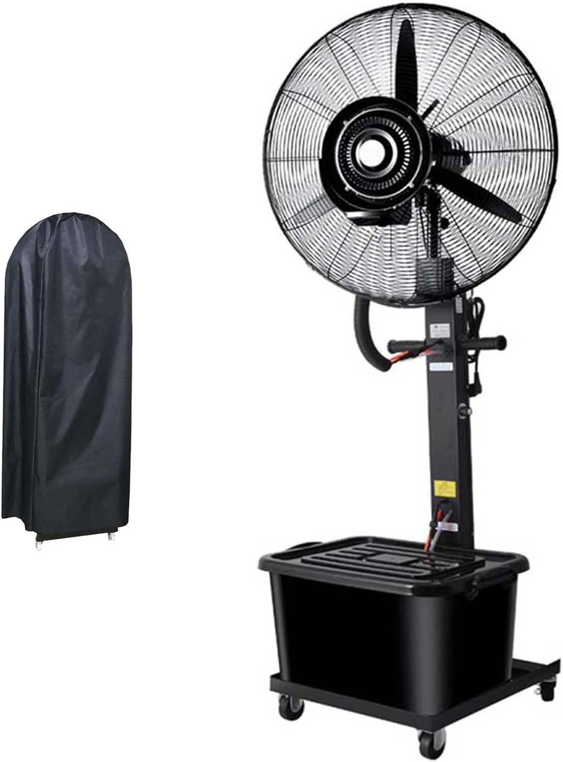 Standventilator, Weiß, für den Außenbereich, mit Nebel, großer industrieller Nebelventilator zur Kühlung, Luftzirkulator für Garage
