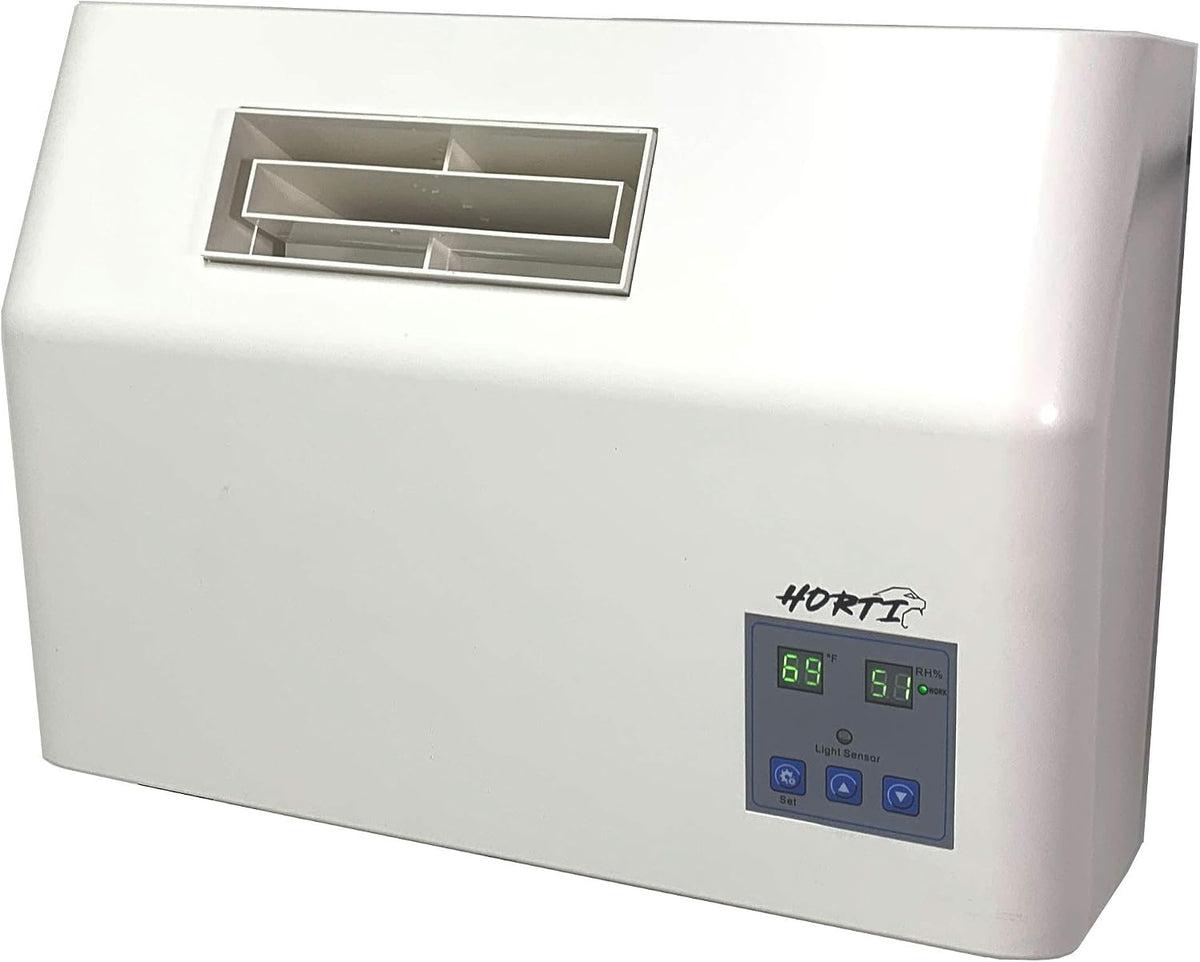 Horticat Luftbefeuchter, Schwarz, U80Pro Ultraschall- mit Tag-/Nacht-Modi, Luftfeuchtigkeit und Fernsensor, Wachstumsraum