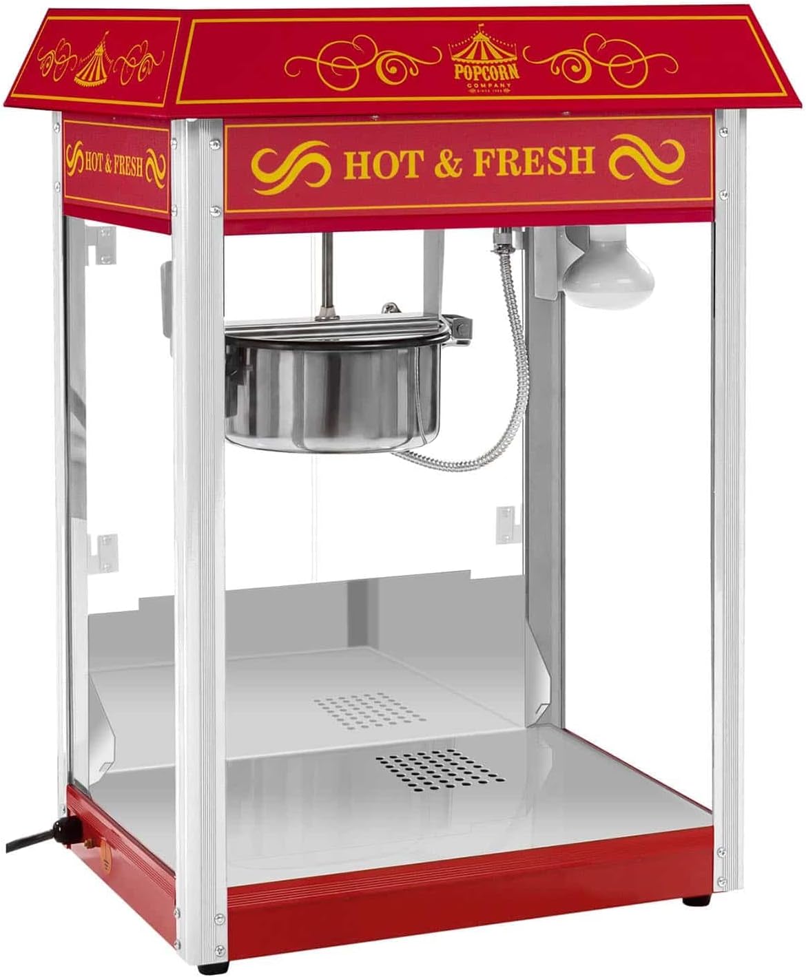 Royal Catering Popcorn-Maschinen, 1500 W, 5 kg, Rot, Popcornmaschine /h Popcorn Maker Retro Vintage Design