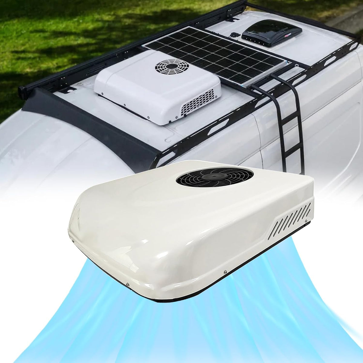 Treeligo Mobiles Klimagerät, 12 V, Weiß, RV-Dachklimaanlage olt, Reisemobil Klimaanlage 9500BTU, Reisemobil Dachklimaanlage APU olt Klimaanlage
