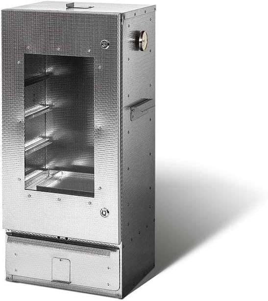 SMOKI Räuchertechnik Grill-Räucherofen-Kombination, 85x39x33 cm, Silber, Räucherofen Edelstahl V2A, Premium Räucherschrank für Fisch