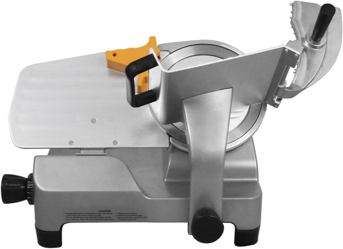 KuKoo Allesschneider, 300 mm, 420 W, 30 cm, Schwarz, Gastro Aufschnittmaschine mit / Messer Schrägschneider