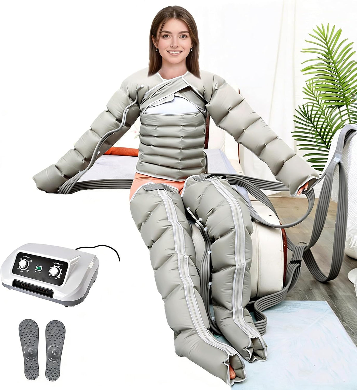 WANGXNCase Kompressor, Grau, Lymphdrainage Gerät Bauch und Beine Bei