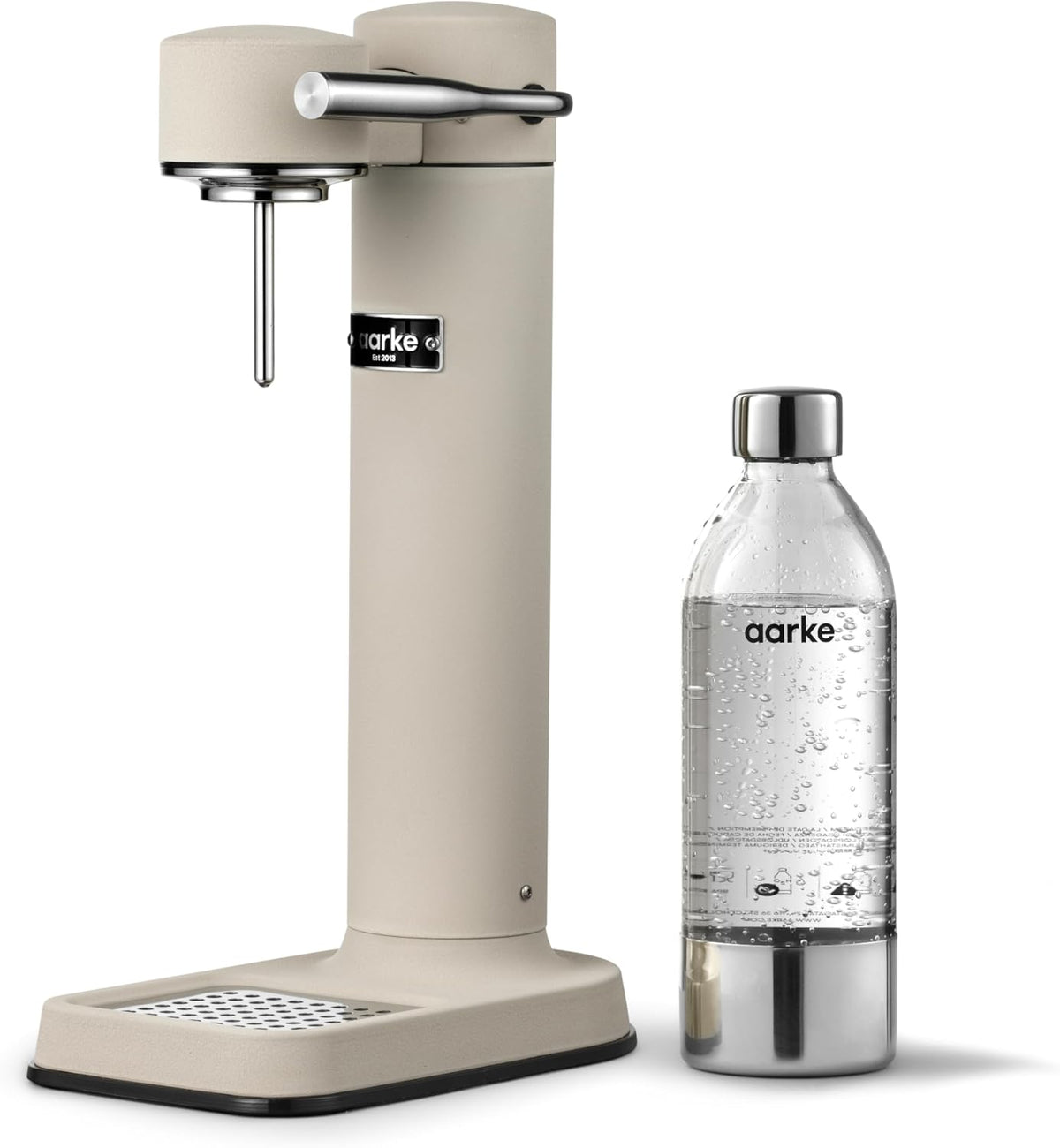 aarke Wassersprudler, Silber, Carbonator 3 aus Edelstahl im modernen Sand Finish
